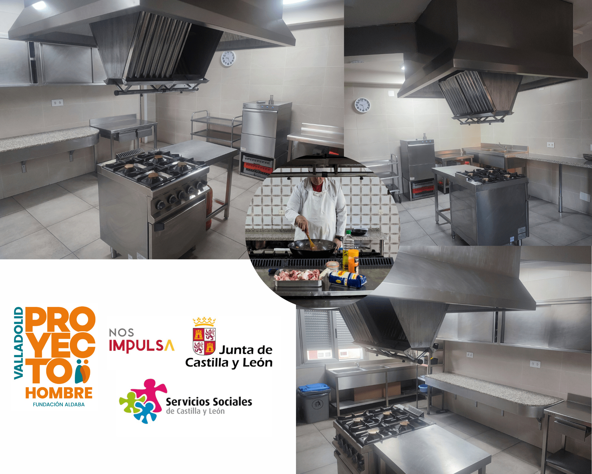 Cartel publicitario de cocina nueva de Proyecto Hombre Valladolid