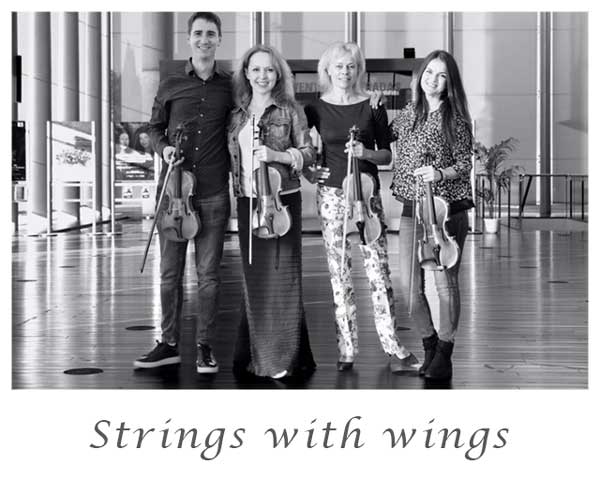 Strings with wings Cuarteto de Violines Foto de Grupo en el CC Miguel Delibes